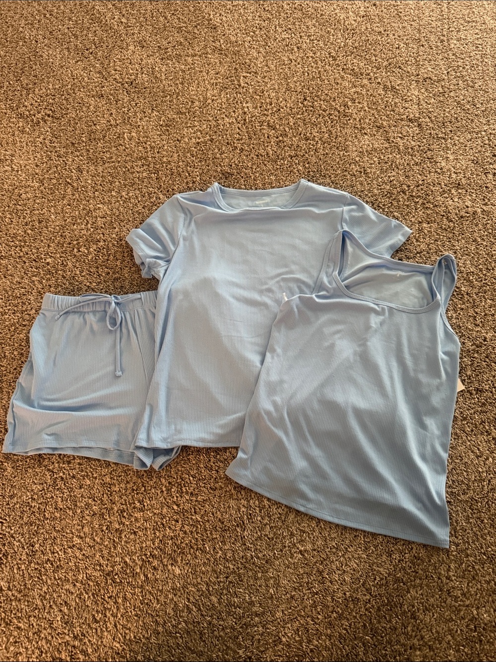 Sonoma Light Blue 3-Piece Sleep Set - Tee, Tank & Shorts